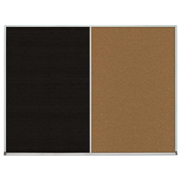 Double Door Radius Corkboard, 60"x36", Sat